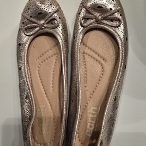 0036-Earth Women's Silver Ballet Flats